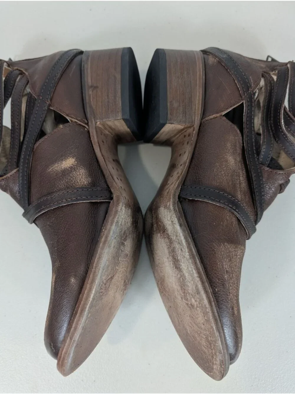 Freebird by steven stair women's strappy ankle boot leather size 8 brown